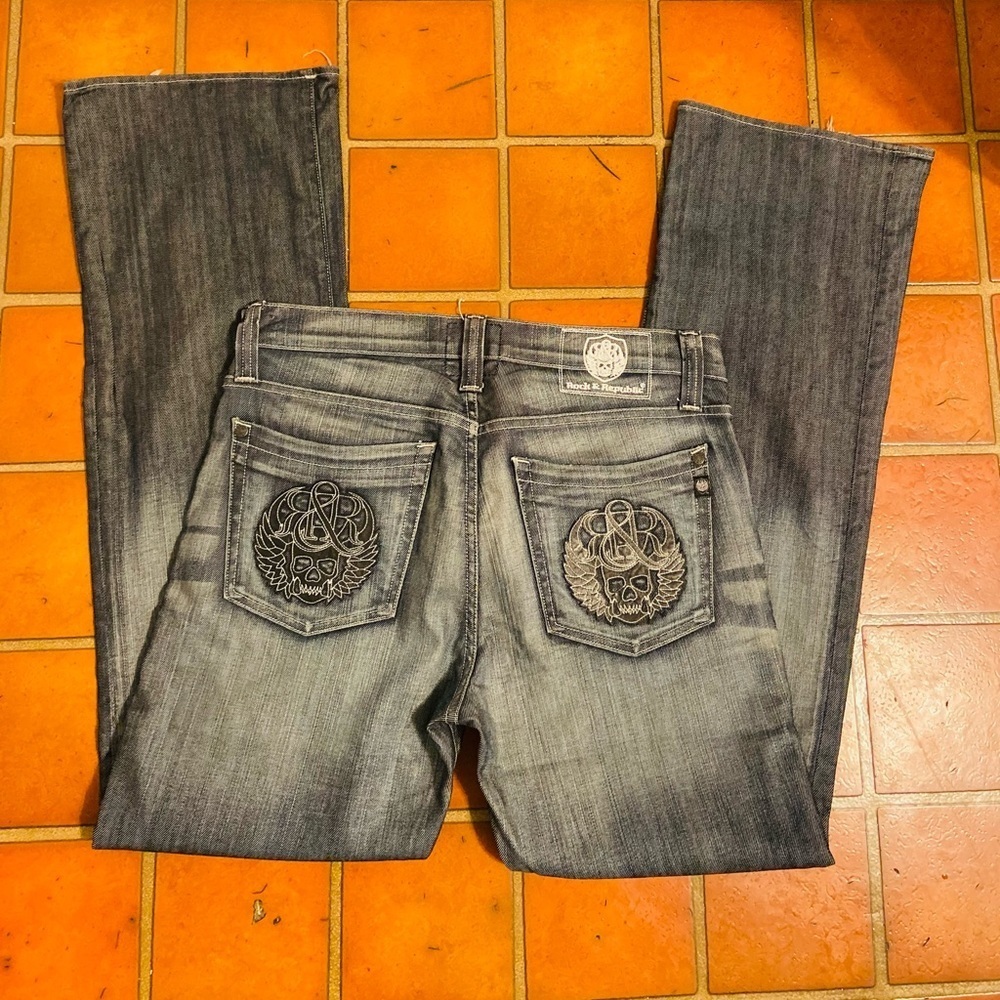Rock & Republic Mens Rock & Roll Skull Size 34 Jeans - Picture 2 of 11